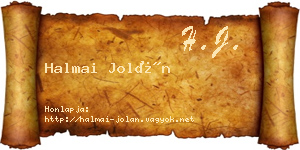 Halmai Jolán névjegykártya